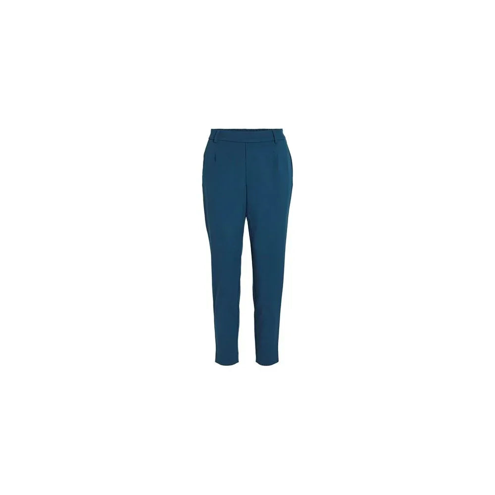 Vila Clothes Blue Polyester Pants - Zeiniez