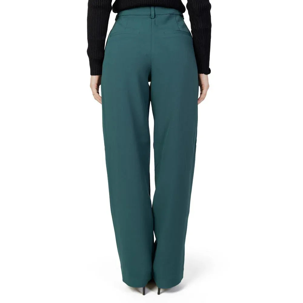 Vila Clothes Bicolor Recycled Polyester Flared Pants - Zeiniez