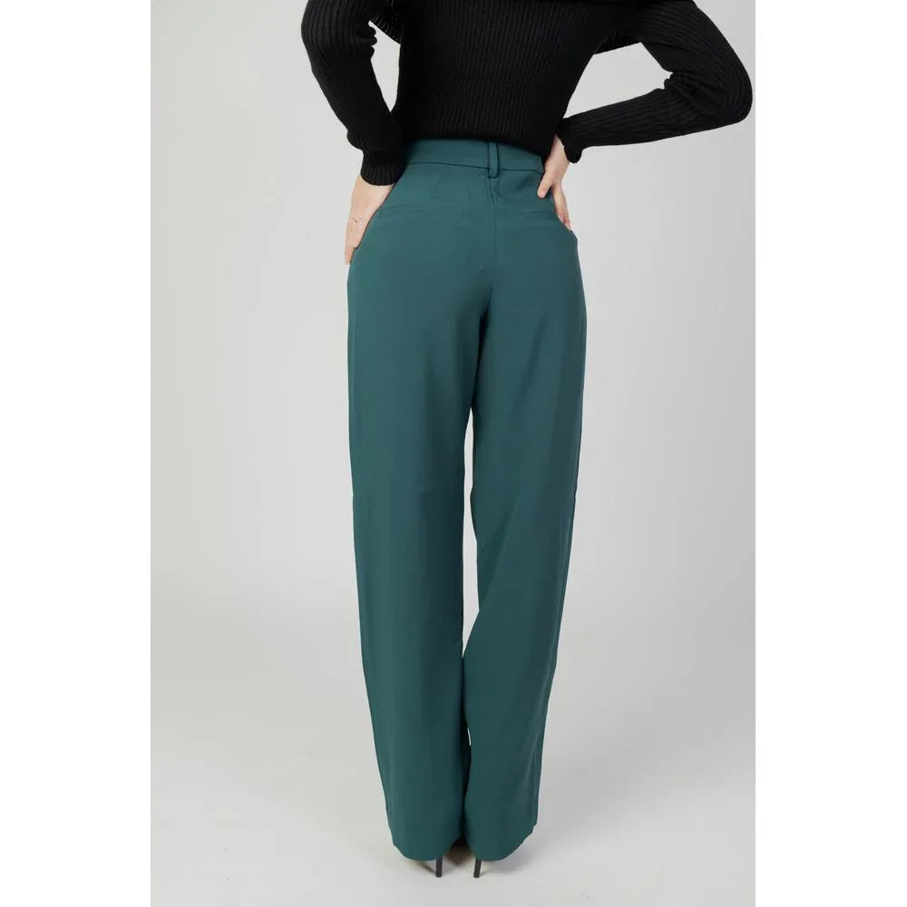 Vila Clothes Bicolor Recycled Polyester Flared Pants - Zeiniez