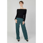 Vila Clothes Bicolor Recycled Polyester Flared Pants - Zeiniez