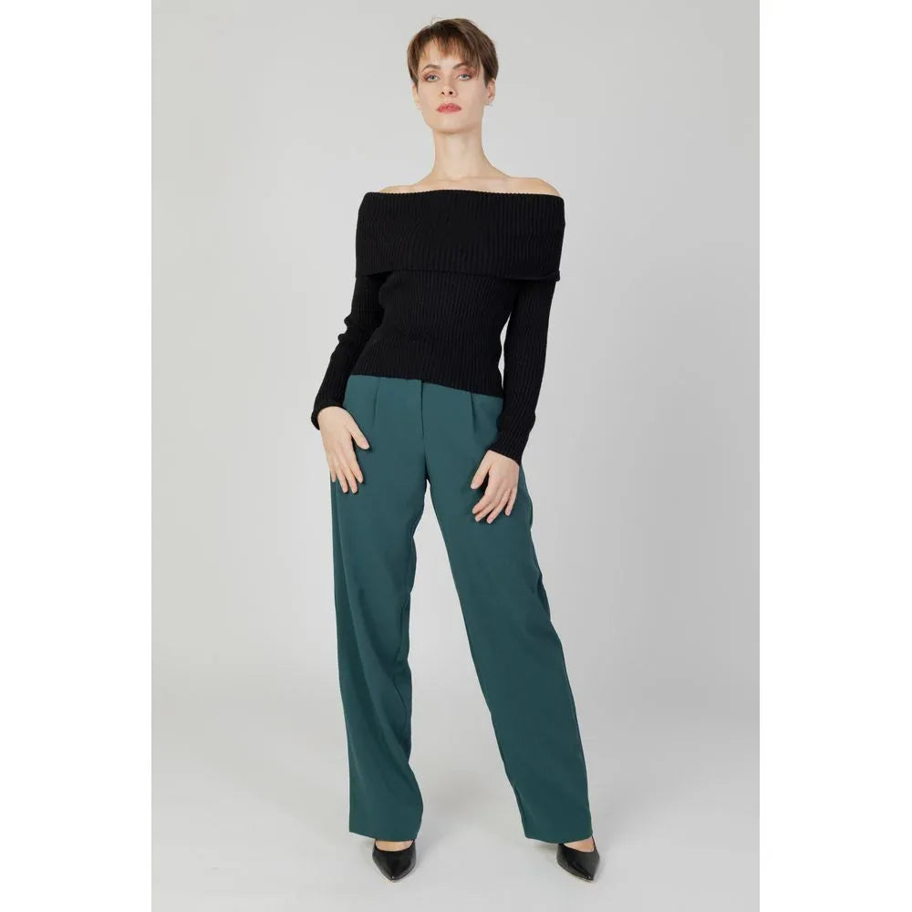 Vila Clothes Bicolor Recycled Polyester Flared Pants - Zeiniez