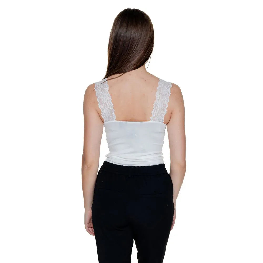 Vero Moda White Viscose Tank Tops - Zeiniez
