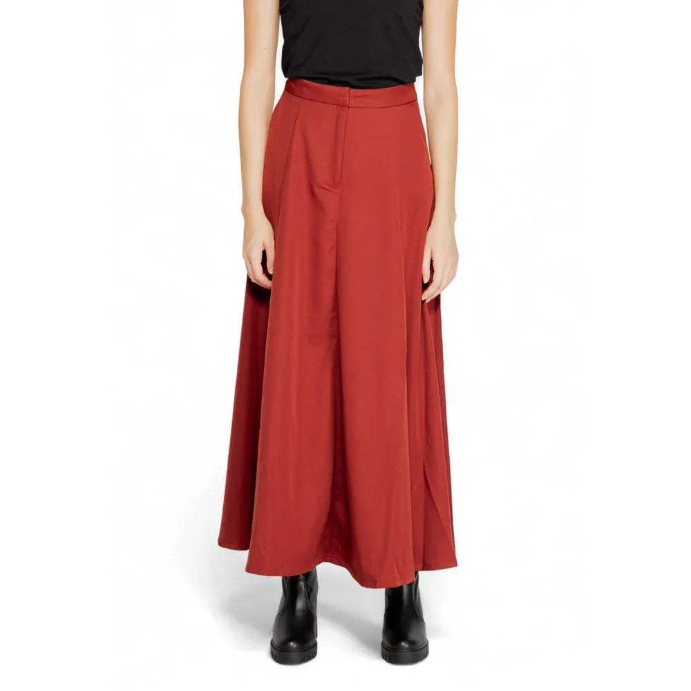 Vero Moda Red Polyester Long Skirt - Zeiniez
