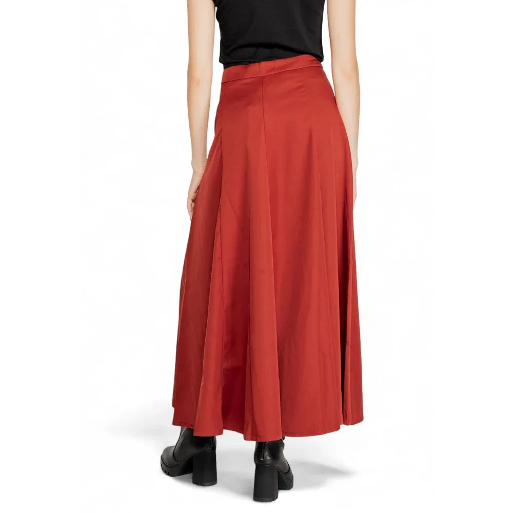 Vero Moda Red Polyester Long Skirt - Zeiniez