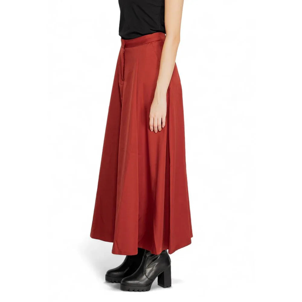 Vero Moda Red Polyester Long Skirt - Zeiniez
