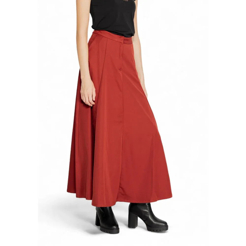 Vero Moda Red Polyester Long Skirt - Zeiniez