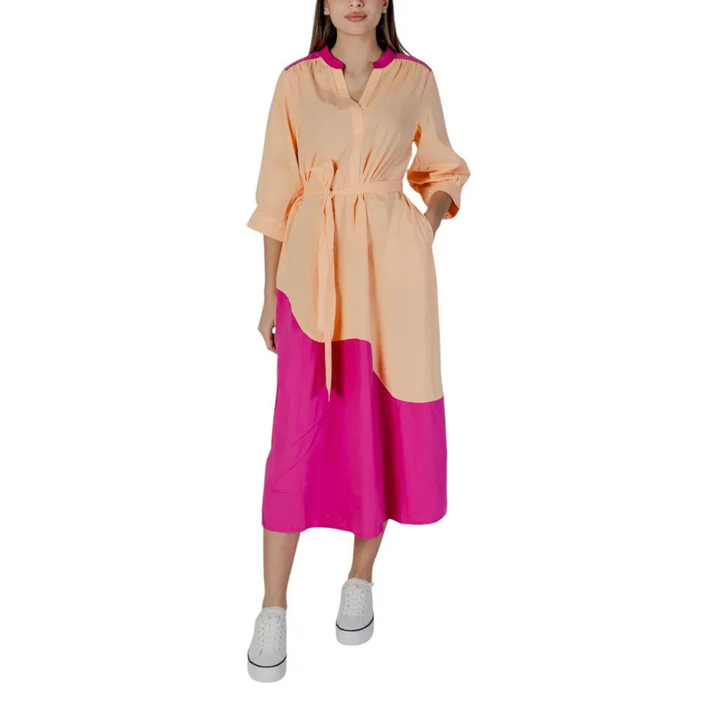 B.Young Orange Cotton Long Dress - Zeiniez