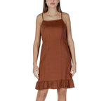 B.Young Brown Linen Midi Dress - Zeiniez