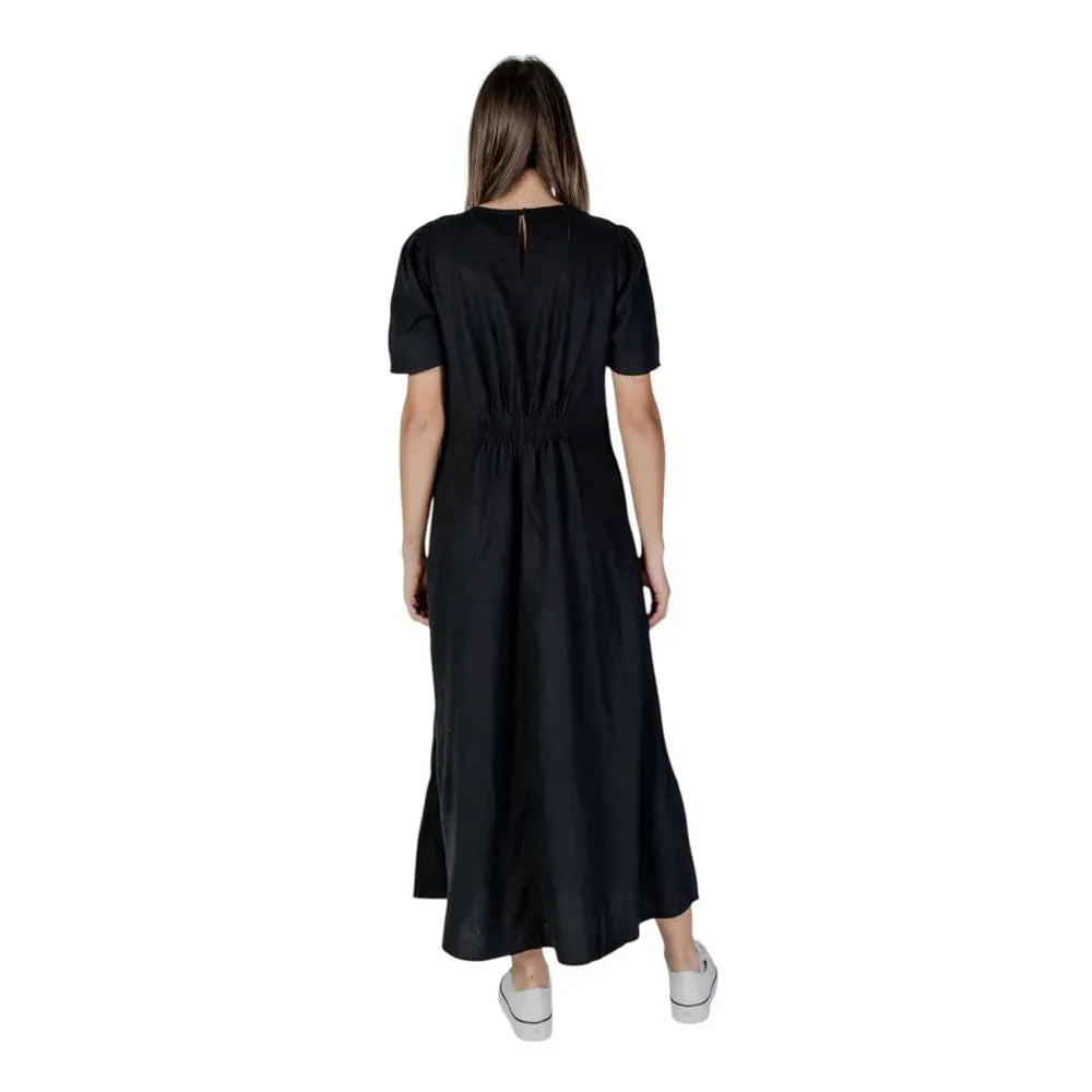 B.Young Black Linen Long Dress - Zeiniez