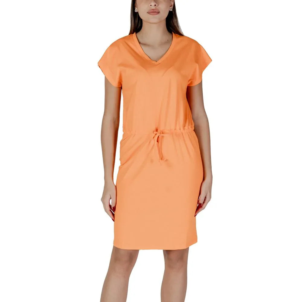 B.Young Orange Cotton Midi Dress - Zeiniez