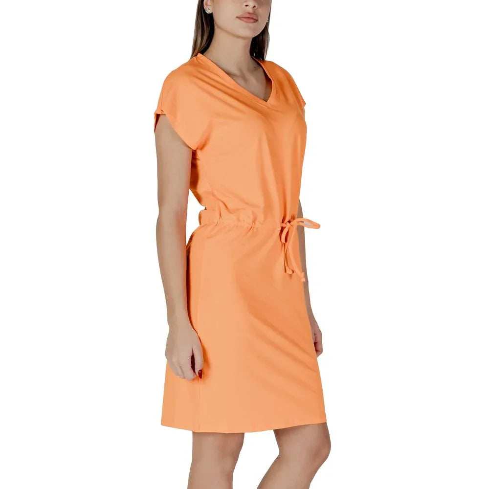 B.Young Orange Cotton Midi Dress - Zeiniez