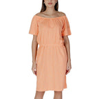 B.Young Orange Cotton Short Dress - Zeiniez