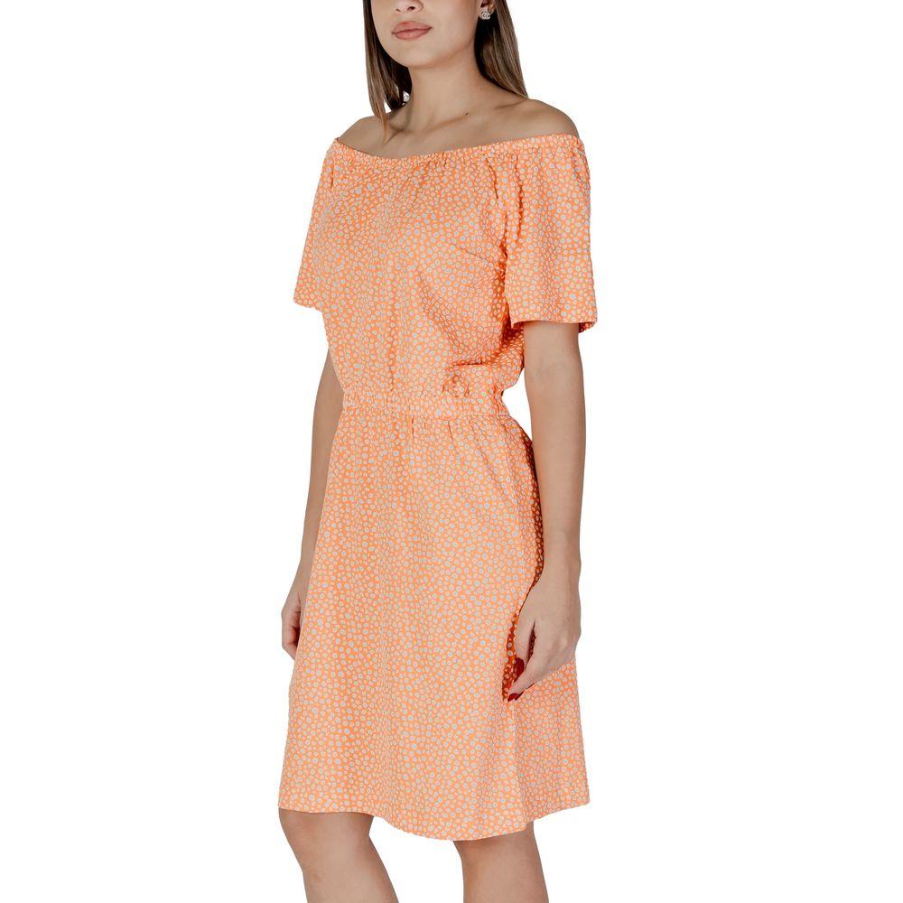 B.Young Orange Cotton Short Dress - Zeiniez