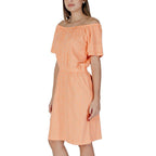 B.Young Orange Cotton Short Dress - Zeiniez