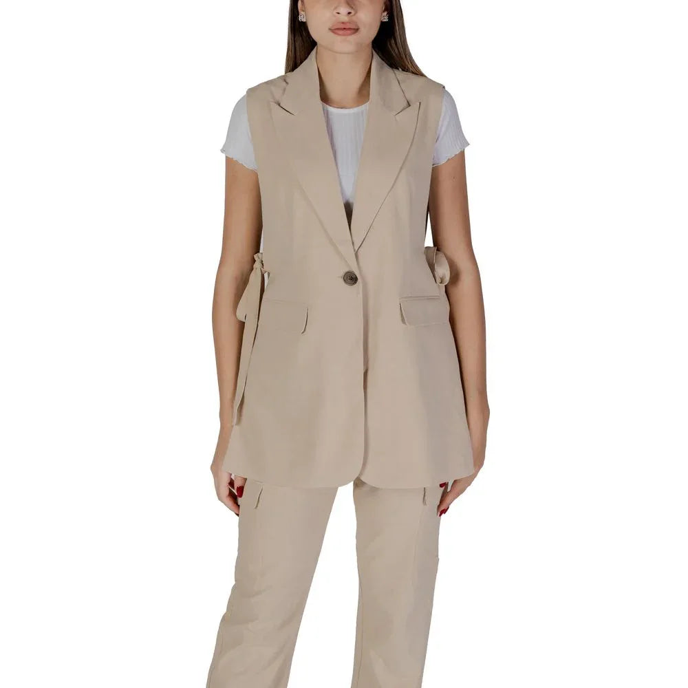 B.Young Beige Polyester Waistcoat - Zeiniez