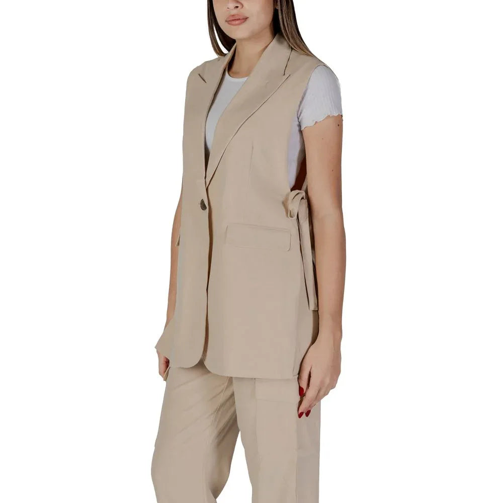 B.Young Beige Polyester Waistcoat - Zeiniez