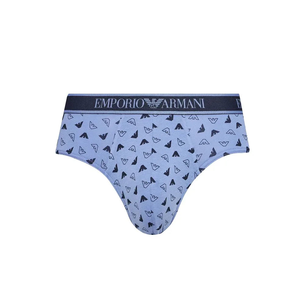 Emporio Armani Underwear Blue Cotton Briefs - Zeiniez
