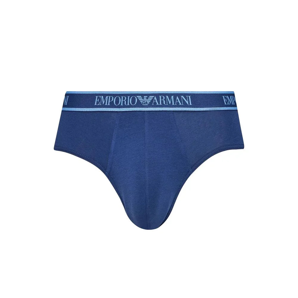 Emporio Armani Underwear Blue Cotton Briefs - Zeiniez