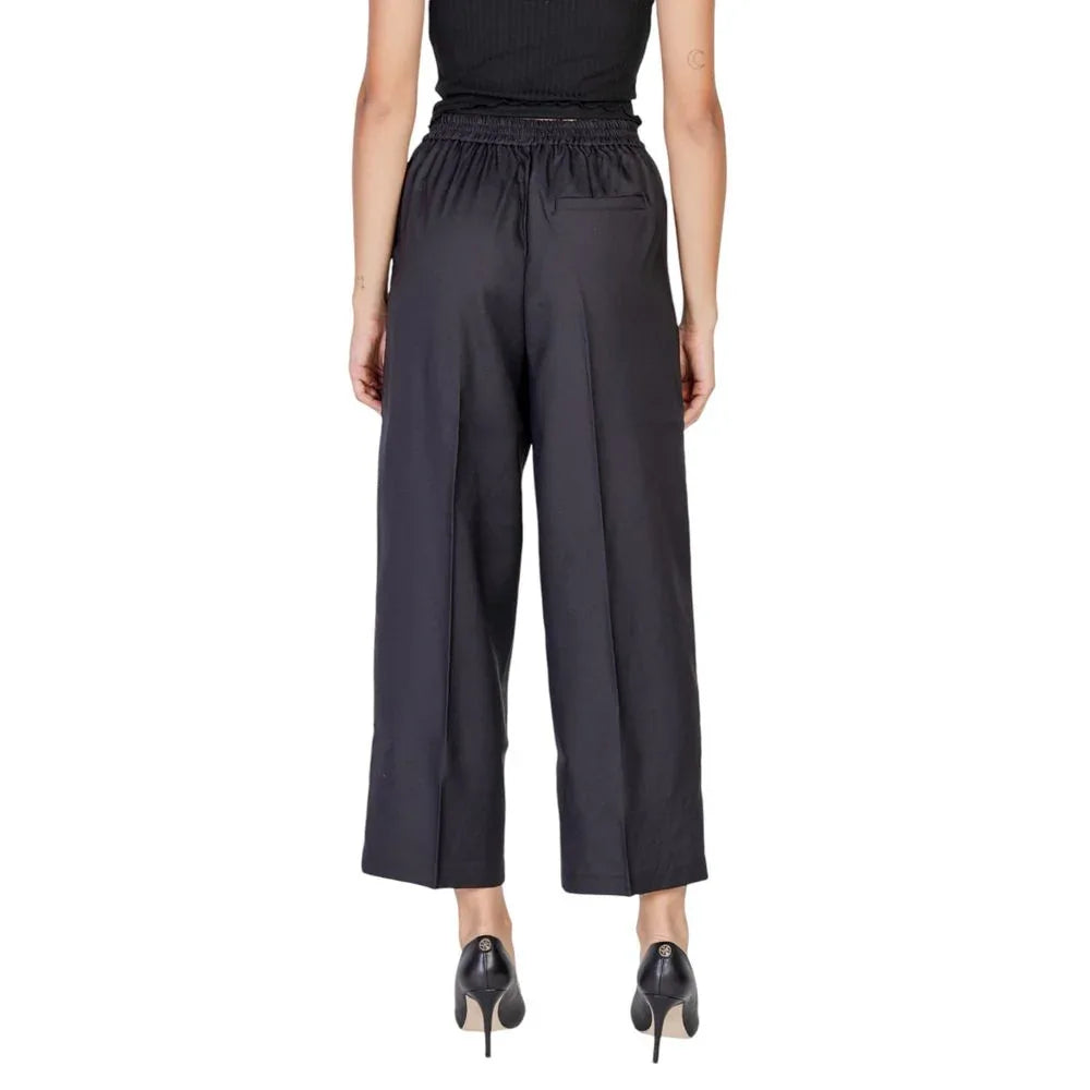 ICHI Black Polyester Casual Pants - Zeiniez