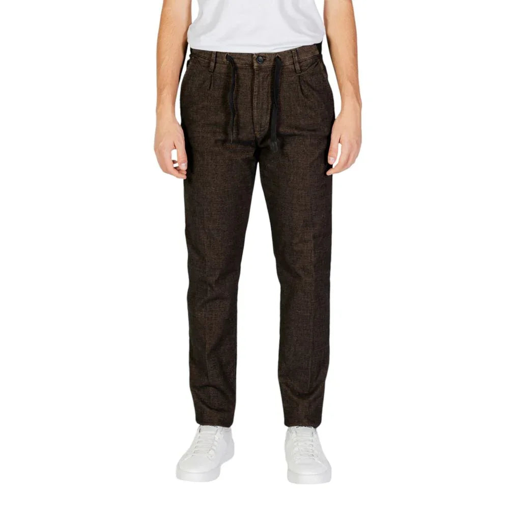 Hamaki-Ho Brown Cotton Casual Pants - Zeiniez