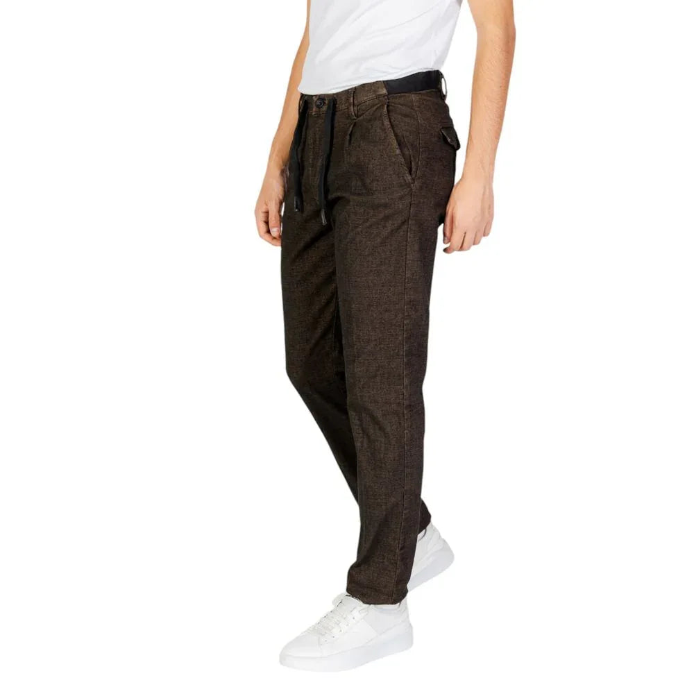 Hamaki-Ho Brown Cotton Casual Pants - Zeiniez