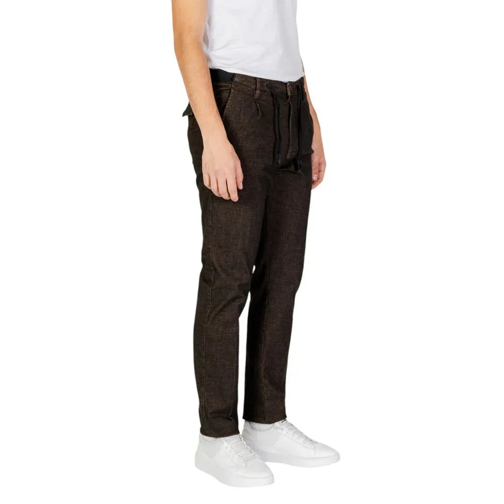 Hamaki-Ho Brown Cotton Casual Pants - Zeiniez