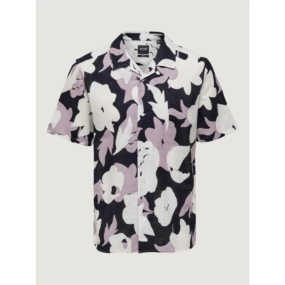 Only & Sons Purple Linen Shortsleeve Shirt - Zeiniez