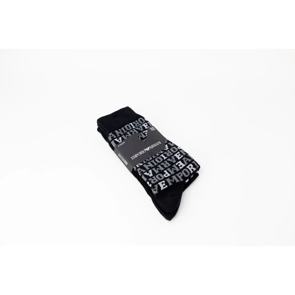 Emporio Armani Underwear Black Cotton Socks - Zeiniez
