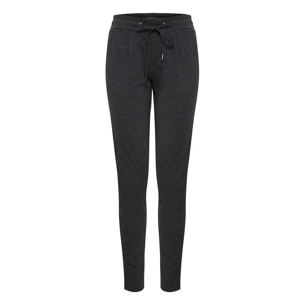 ICHI Gray Polyester Casual Pants - Zeiniez