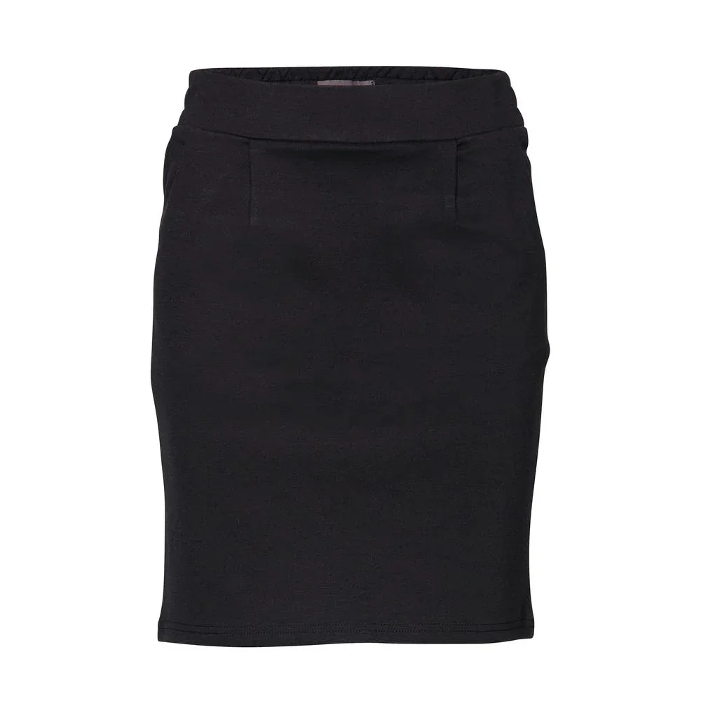 ICHI Black Polyester Mini Skirt - Zeiniez