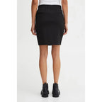 ICHI Black Polyester Mini Skirt - Zeiniez