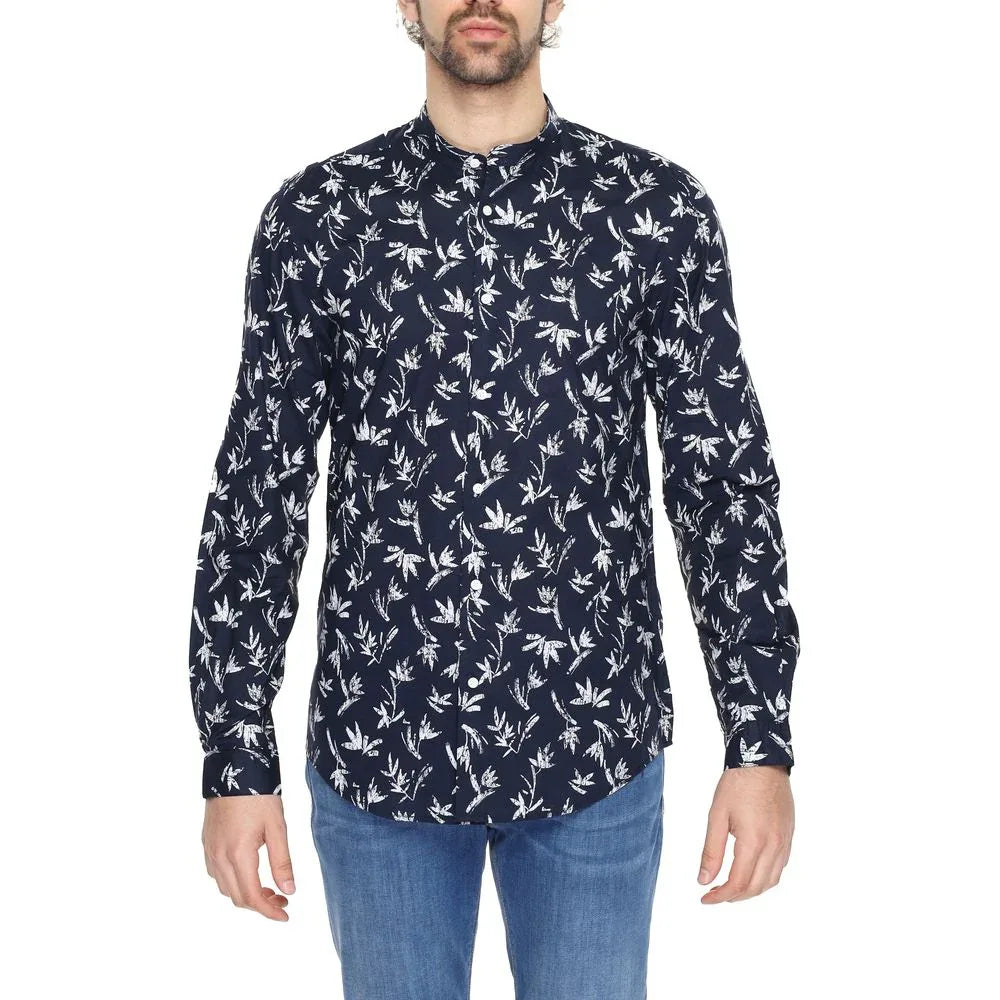 Antony Morato Blue Cotton Pattern Shirt - Zeiniez