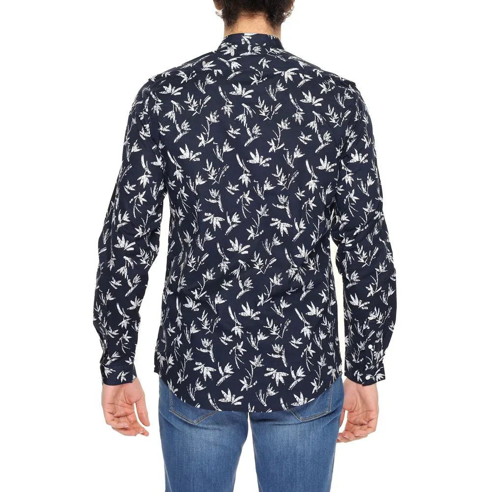 Antony Morato Blue Cotton Pattern Shirt - Zeiniez