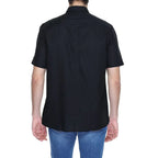 Antony Morato Black Linen Shortsleeve Shirt - Zeiniez