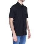 Antony Morato Black Linen Shortsleeve Shirt - Zeiniez