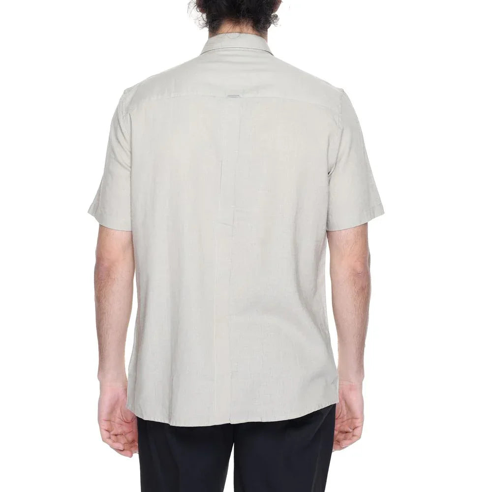 Antony Morato Beige Linen Shortsleeve Shirt - Zeiniez