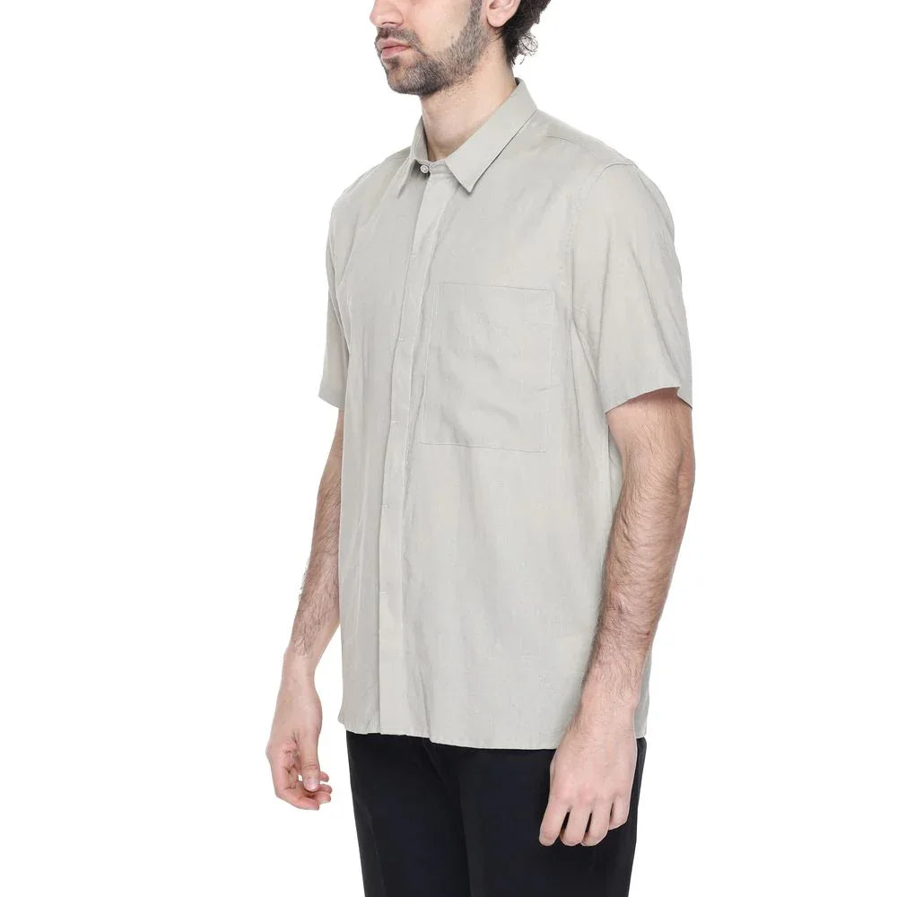 Antony Morato Beige Linen Shortsleeve Shirt - Zeiniez
