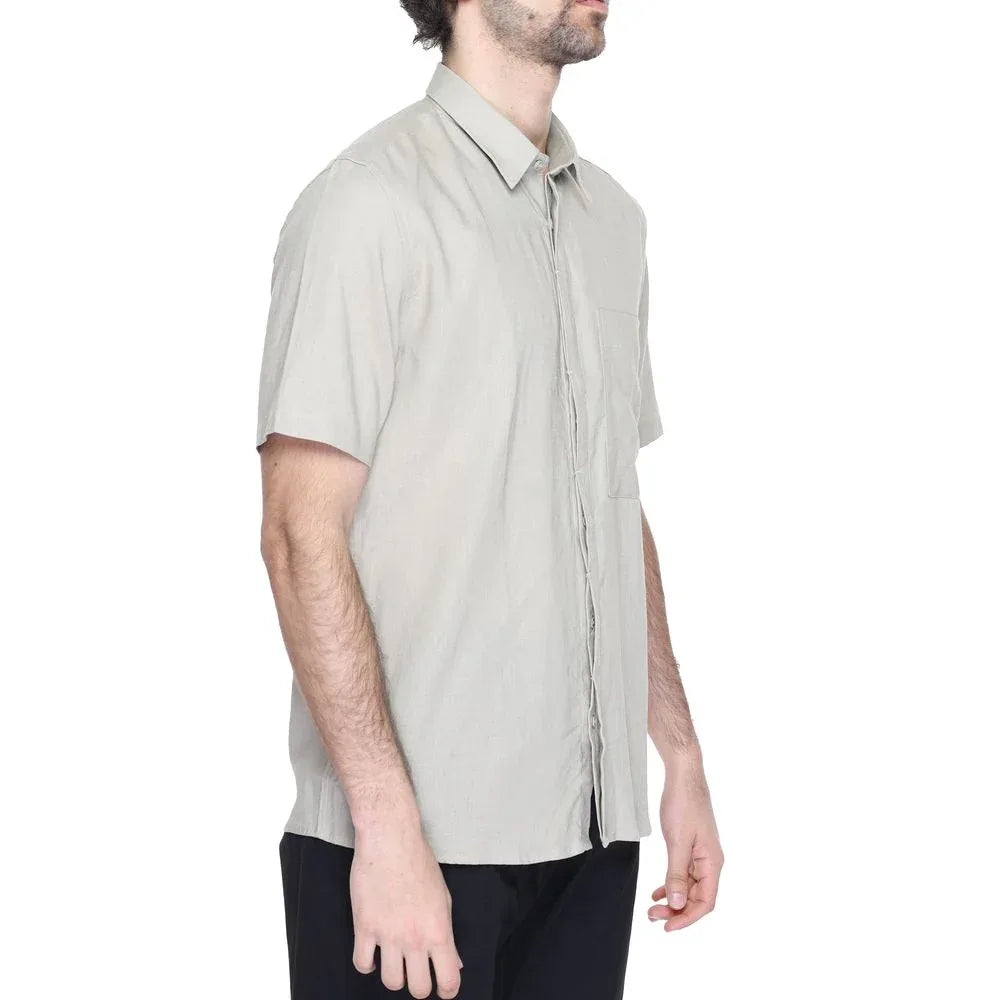 Antony Morato Beige Linen Shortsleeve Shirt - Zeiniez