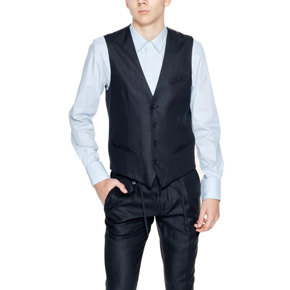 Antony Morato Black Linen Waistcoat - Zeiniez