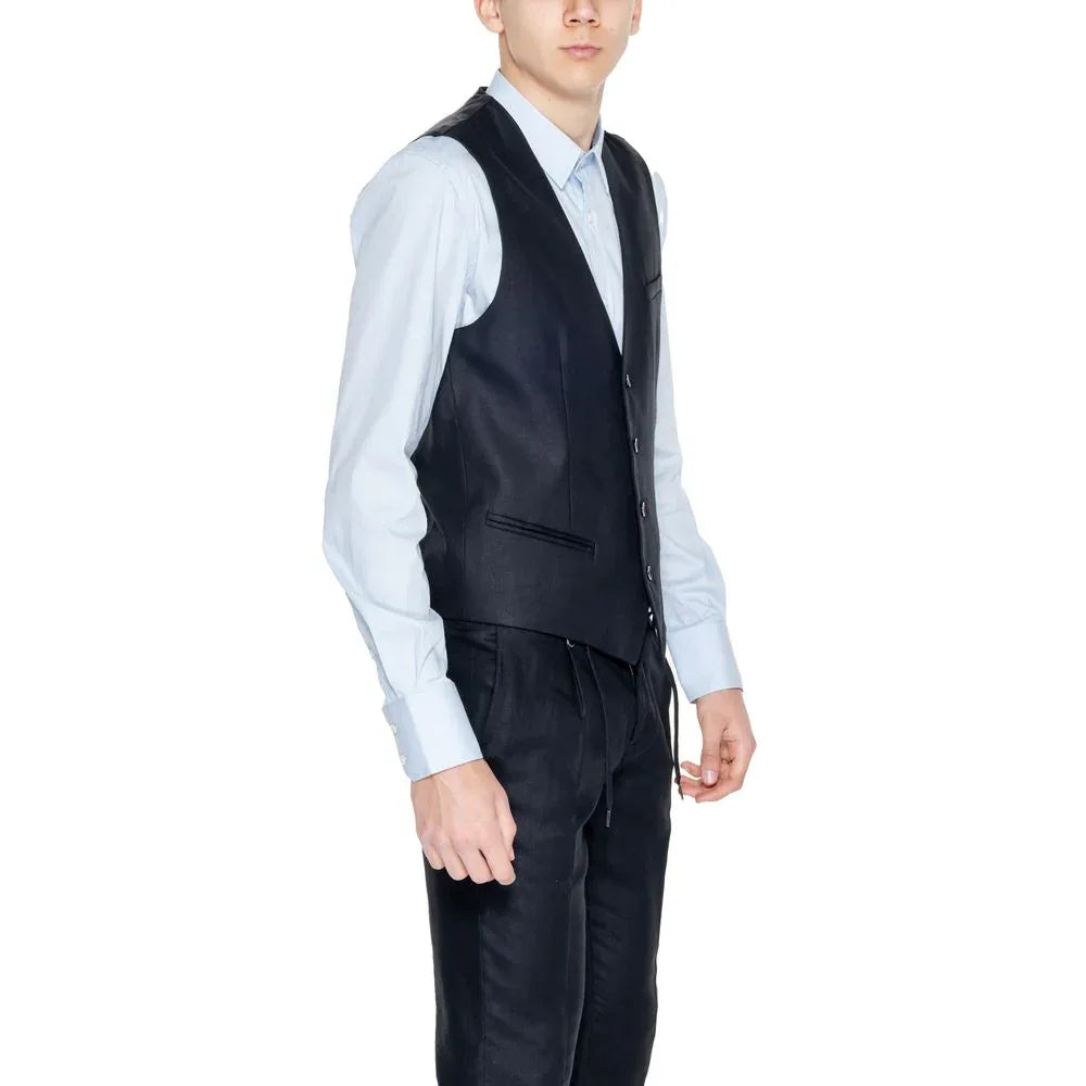 Antony Morato Black Linen Waistcoat - Zeiniez