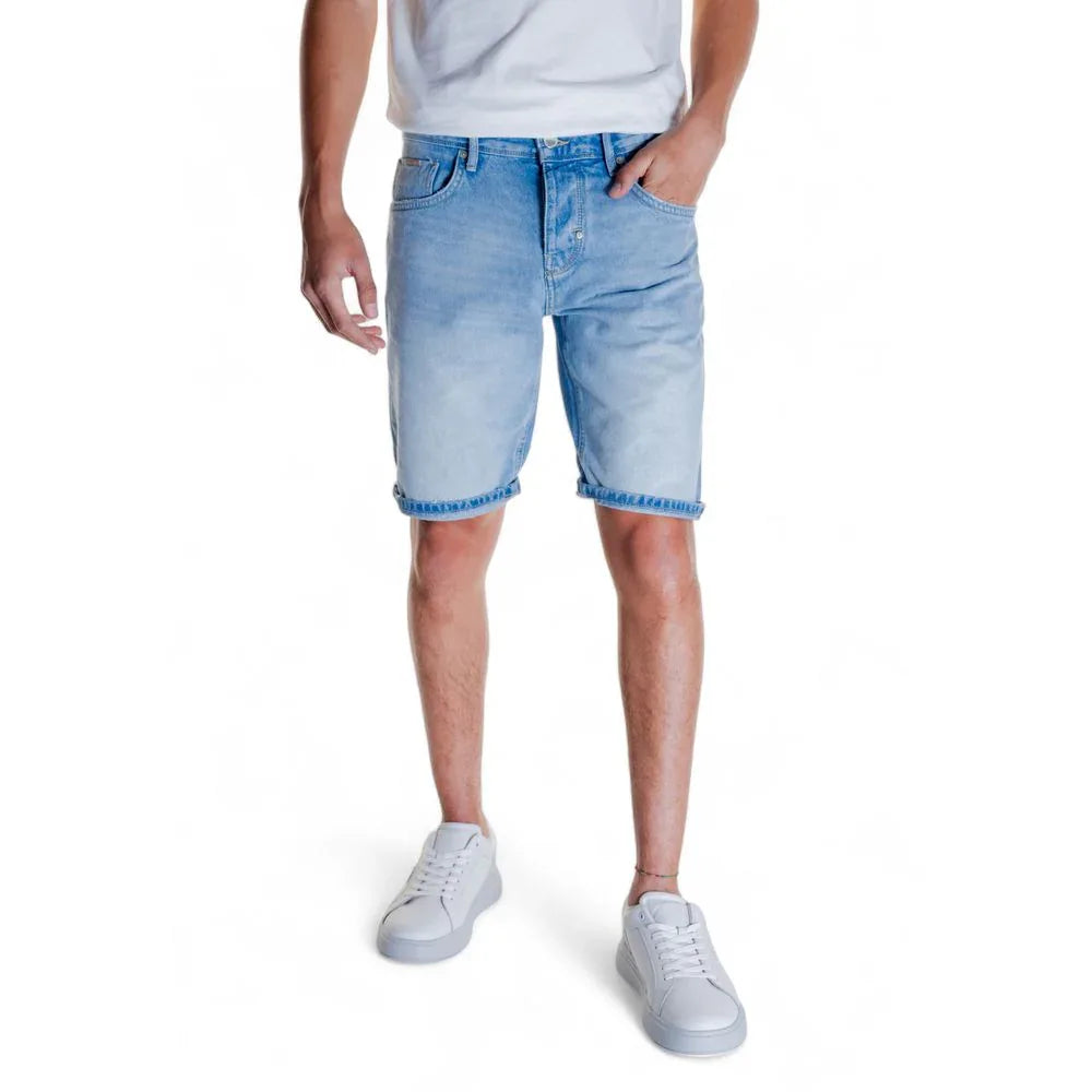 Antony Morato Light Blue Cotton Bermuda Shorts - Zeiniez