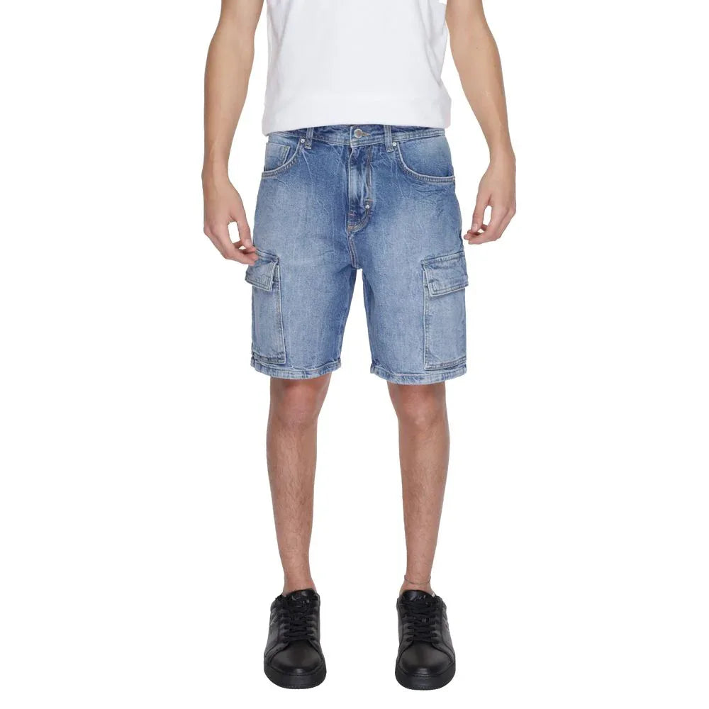Antony Morato Blue Cotton Bermuda Shorts - Zeiniez