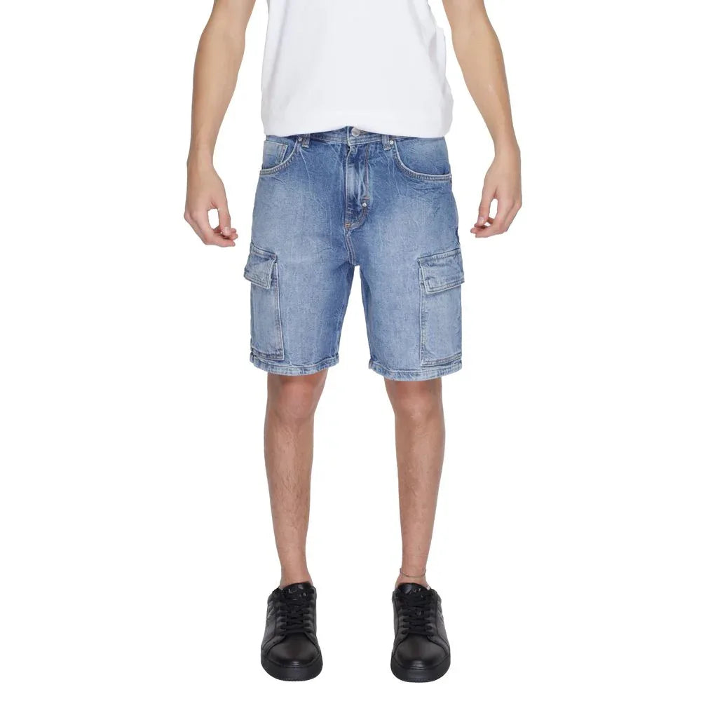 Antony Morato Blue Cotton Bermuda Shorts - Zeiniez