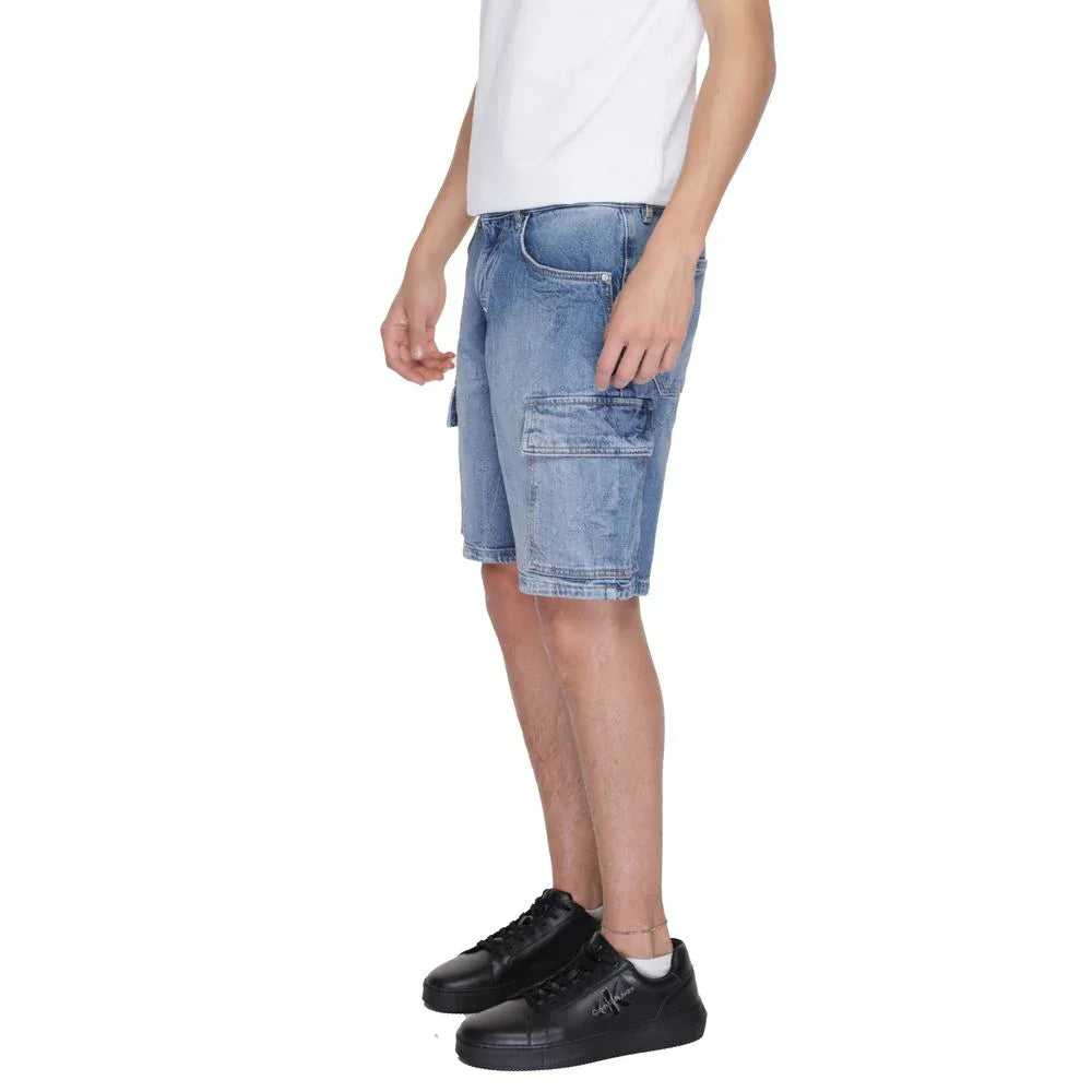 Antony Morato Blue Cotton Bermuda Shorts - Zeiniez