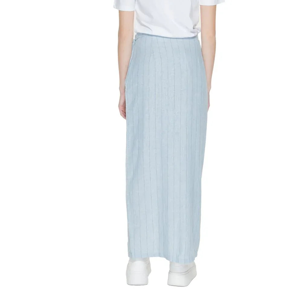 Vero Moda Blue Linen Long Skirt - Zeiniez