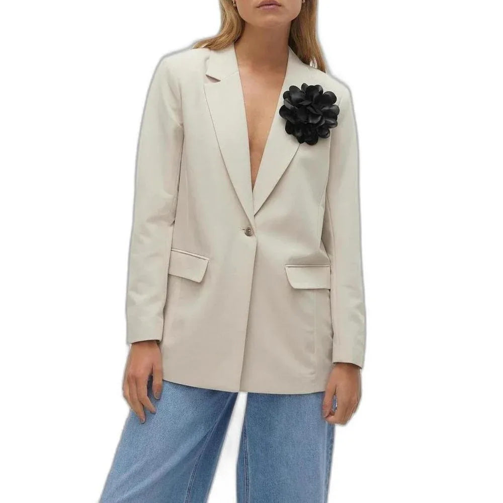 Vero Moda Beige Polyester Blazer - Zeiniez