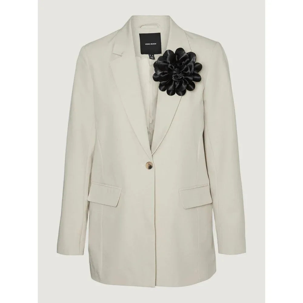 Vero Moda Beige Polyester Blazer - Zeiniez