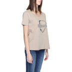 Blauer Beige Cotton T-Shirt - Zeiniez