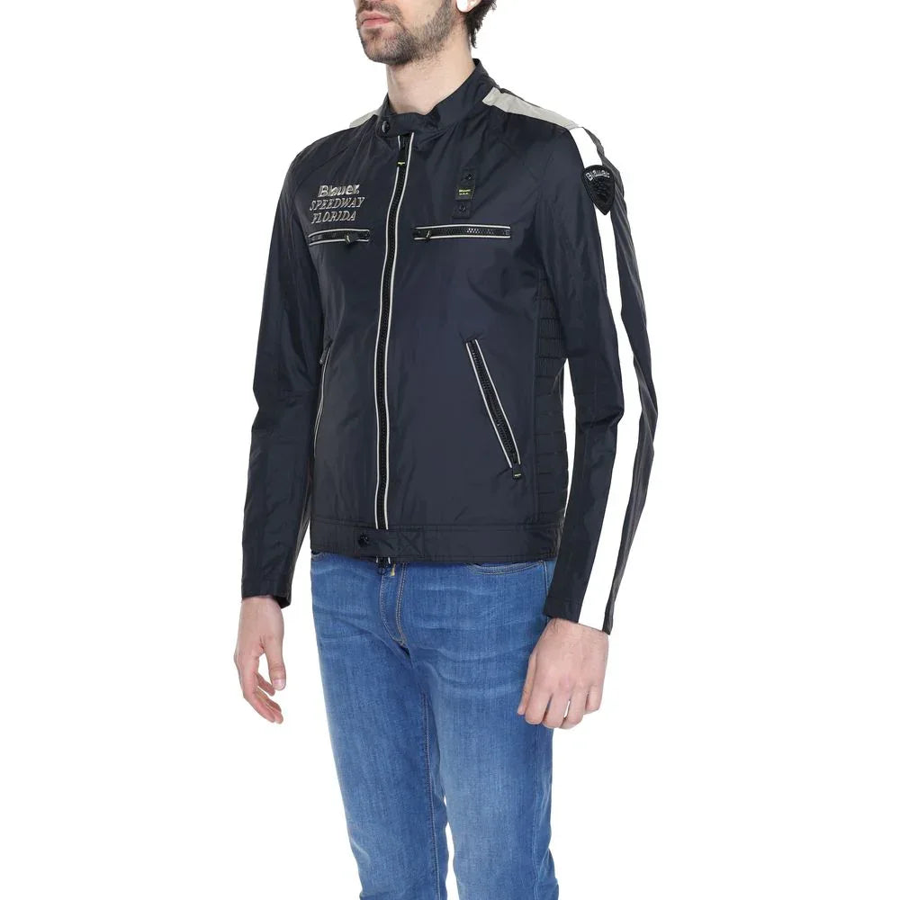 Blauer Black Polyamide Biker Jacket - Zeiniez