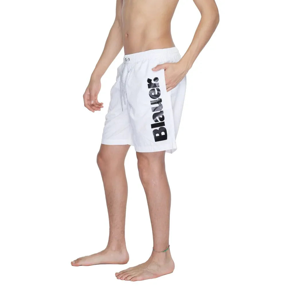 Blauer White Polyamide Swim Shorts - Zeiniez